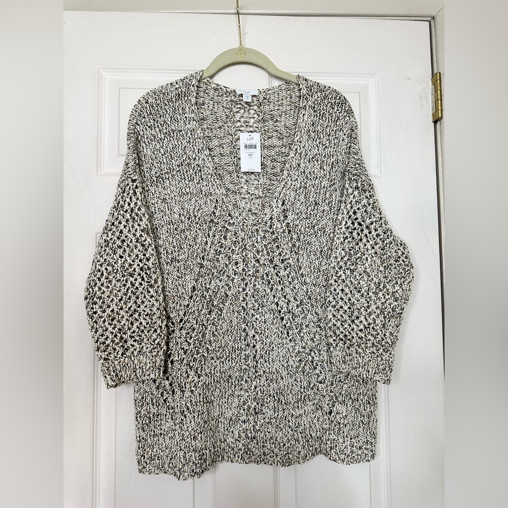 J Jill crotchet detail sweater